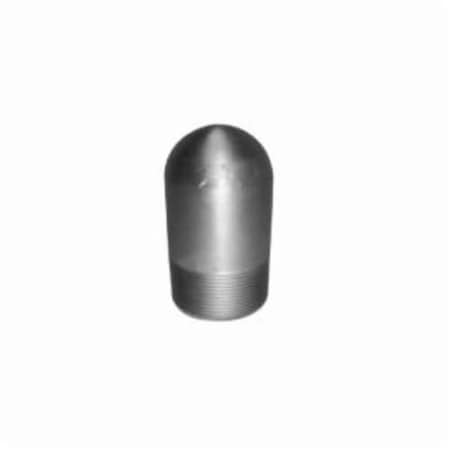 Bull Plug, Hollow, 2 Nominal, SCH 80XH, Carbon Steel, Zinc Plated, Import